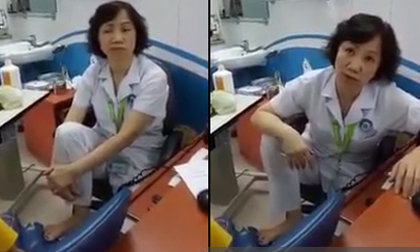 Nữ bác sĩ trần tình việc gác chân đối thoại với người nhà bệnh nhân