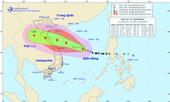du bao thoi tiet hom nay (14.9): con bao so 10 di chuyen nhanh, giat cap 15 dang tien thang vao nuoc ta hinh anh 1