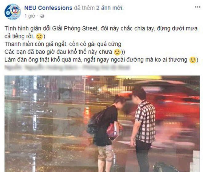 Bất chấp mưa bão, chàng trai nằm lăn ra đường 