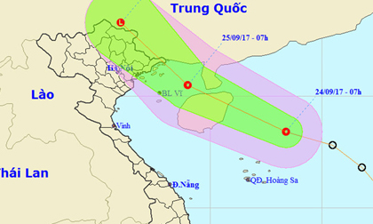 Áp thấp nhiệt đới giật cấp 9, hướng vào bờ biển Quảng Ninh - Hải Phòng