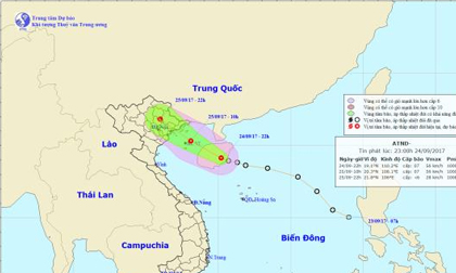 Thời tiết hôm nay (25.9): Áp thấp nhiệt đới vào Quảng Ninh - Hải Phòng, gió giật cấp 6 đến cấp 8