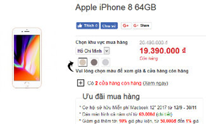 iPhone 8 ở Việt Nam giảm giá mạnh, tụt mốc 20 triệu đồng