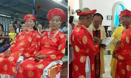 Cháu trai khoe 'đám cưới kim cương' của 'ông bà anh' gần 90 tuổi khiến dân mạng tròn mắt