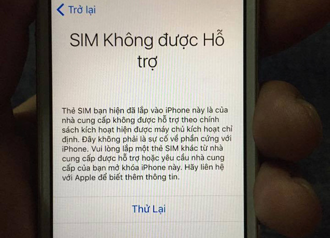 iPhone khóa mạng tại VN thành