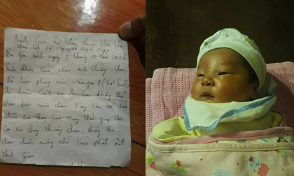 Bé gái 2 ngày tuổi bị bỏ rơi trước cổng chùa cùng bức thư gửi gắm của người thân