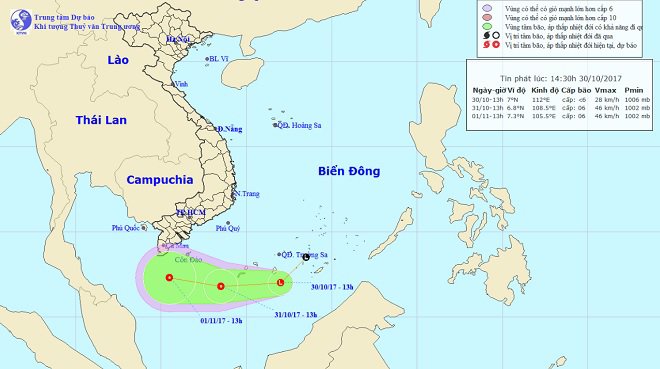 tin moi ve ap thap ngay 30/10: bien dong xuat hien voi rong, gio giat manh cap 8 - 1