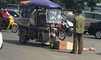 Hà Nội: Chồng chạy xe ba bánh phanh gấp khiến vợ ngã xuống đường tử vong
