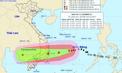 Bão tăng cấp, sáng sớm mai đổ bộ Phú Yên - Bình Thuận