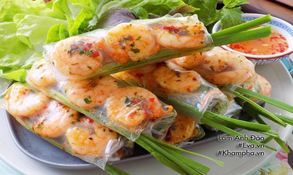Cách làm tôm nướng sa tế cuộn rau thơm ngon ăn hoài chẳng ngán