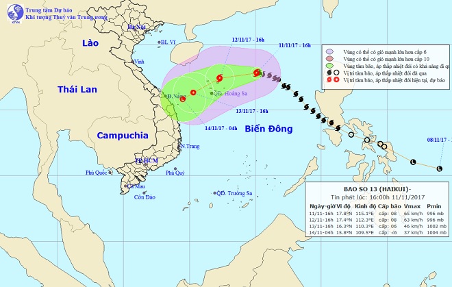 Bão số 13 nguy cơ “chết yểu”, hướng vào Quảng Trị đến Thừa Thiên Huế - 1