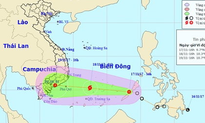 Áp thấp nhiệt đới giật cấp 9 di chuyển “thần tốc” vào Biển Đông