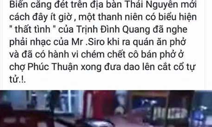 Sát hại dã man nữ chủ quán rồi cắt cổ tự tử