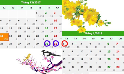 Ngoài Tết Nguyên đán, còn có nhiều kỳ nghỉ dài ngày trong năm 2018