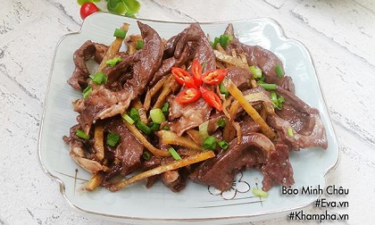 Tim lợn rang gừng đậm đà, trôi cơm ngày lạnh