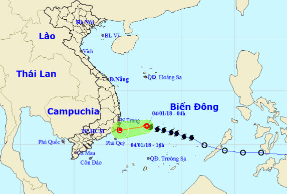Bão số 1 suy yếu, đổi hướng vào vùng biển Ninh Thuận-Bến Tre - 1