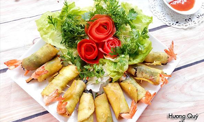 Tôm cuộn khoai lang chiên ngòn thơm nóng bỏng lưỡi