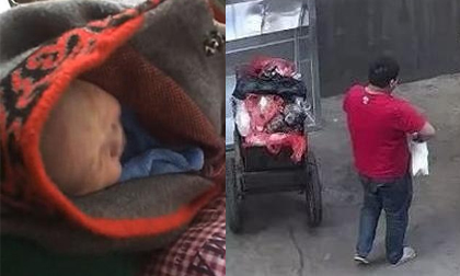 Em bé vừa sinh, còn nguyên dây rốn bị bố ném vào thùng rác trong giá rét 10 độ