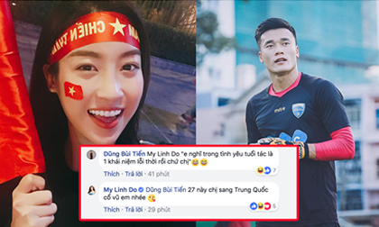 Ngó lơ dàn sao Việt hạng A, cô gái duy nhất được thủ môn Bùi Tiến Dũng 'thả thính' thuộc về hoa hậu Đỗ Mỹ Linh