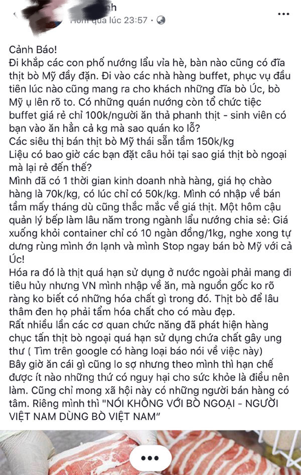 Bò Mỹ về Việt Nam chỉ 10.000 đồng/kg: Sự thật tin đồn lan tràn