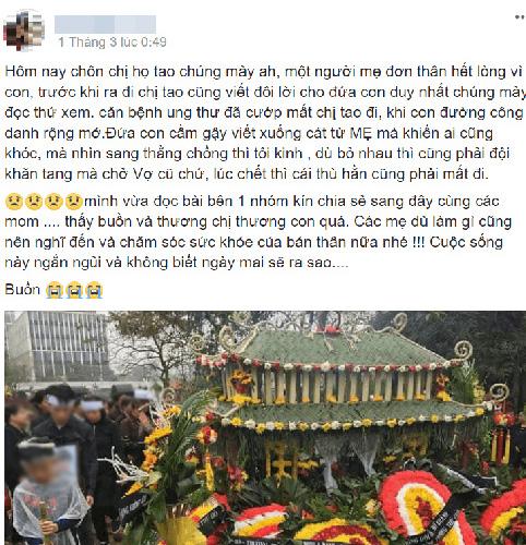 tam thu quan long cua me don than gui con trai truoc khi qua doi vi can benh quai ac - 1