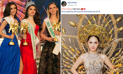 Sao Việt đồng loạt chúc mừng Hương Giang Idol đăng quang Hoa hậu