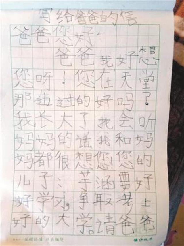 buc thu cua cau be 6 tuoi gui nguoi bo da qua doi: 