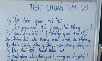 12 tiêu chuẩn chọn vợ của chàng trai bị dân tình 'ném đá' dữ dội