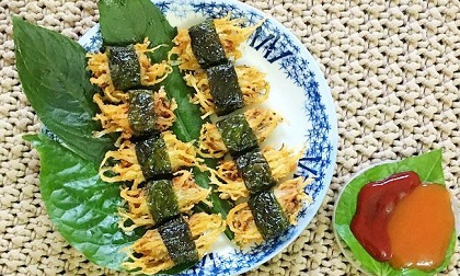 Đến mùa, làm ngay chả cá ngần cuốn lá lốt, xương sông thơm nức mũi ăn thôi!