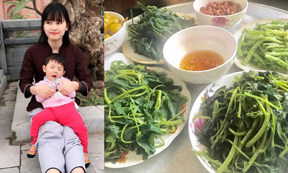 Mâm cơm toàn rau của tiểu thư 9x nhận nuôi bé gái Lào Cai 3,5kg khiến nhiều người bất ngờ
