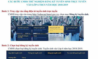 Từ 1/7, phụ huynh Hà Nội có thể đăng ký tuyển sinh lớp 1, lớp 6 trực tuyến
