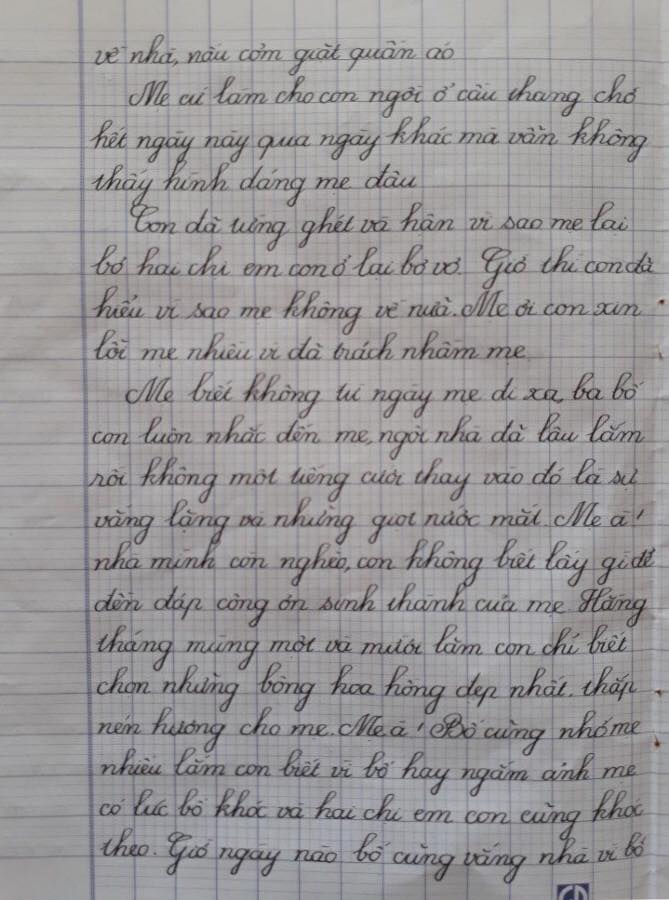 ngay 1/6, doc buc thu gui me da qua doi cua be gai lop 5 ai cung rot nuoc mat - 2