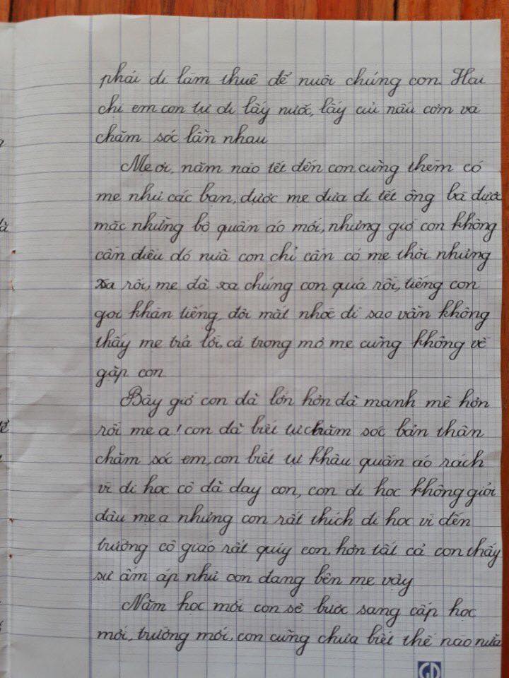 ngay 1/6, doc buc thu gui me da qua doi cua be gai lop 5 ai cung rot nuoc mat - 3