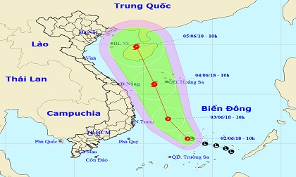 Áp thấp nhiệt đới giật cấp 8 đang hoành hành ở quần đảo Trường Sa