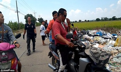 Thấy túi rác động đậy bên đường, người phụ nữ mở ra xem vì nghe thấy âm thanh kỳ lạ