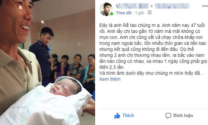 Khoảnh khắc người đàn ông 47 tuổi lần đầu được làm cha và câu chuyện phía sau khiến nhiều người xúc động