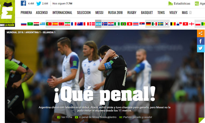 Argentina gây sốc đầu tiên World Cup: Báo chí xứ Tango giận Messi, SAO Iceland ngỡ mơ - 2