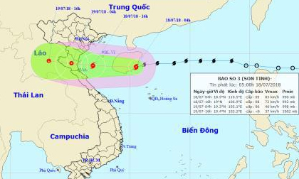 Tin mới thời tiết 18/7: Chiều nay tâm bão số 3 đổ bộ vào các tỉnh từ Hải Phòng-Hà Tĩnh