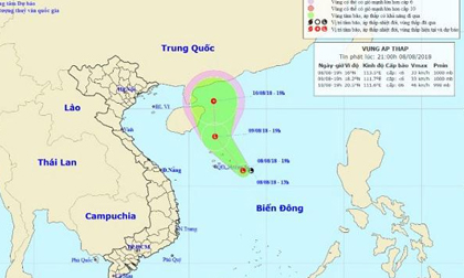 Tin mới thời tiết 9/8: Vùng áp thấp có thể mạnh thành áp thấp nhiệt đới