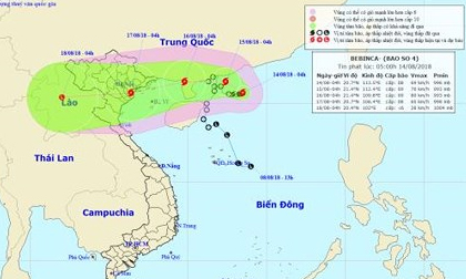 Tin bão số 4 mới nhất ngày 14/8: Gió giật cấp 10, Bắc Bộ mưa rất to