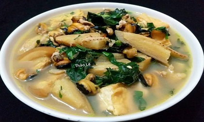 Ốc nấu chuối đậu thơm phức, ngon lành hóa ra không khó làm như bạn tưởng