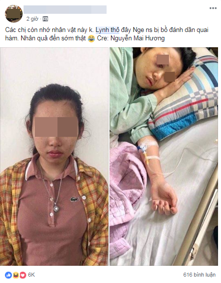 Dân mạng xôn xao về quả báo của Linh Thỏ: 2 tháng trước được chồng chở đi đánh vợ cũ giữa chợ, nay lại bị đánh sái quai hàm?
