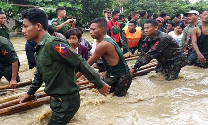 Myanmar: Vỡ đập, 100 ngôi làng ngập trong nước lũ