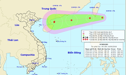 Siêu bão MANGKHUT cùng áp thấp nhiệt đới đang hướng vào Biển Đông