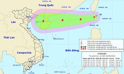 Dự báo thời tiết 11/9: Bão số 5 hướng phía Tây, liên tục tăng cấp