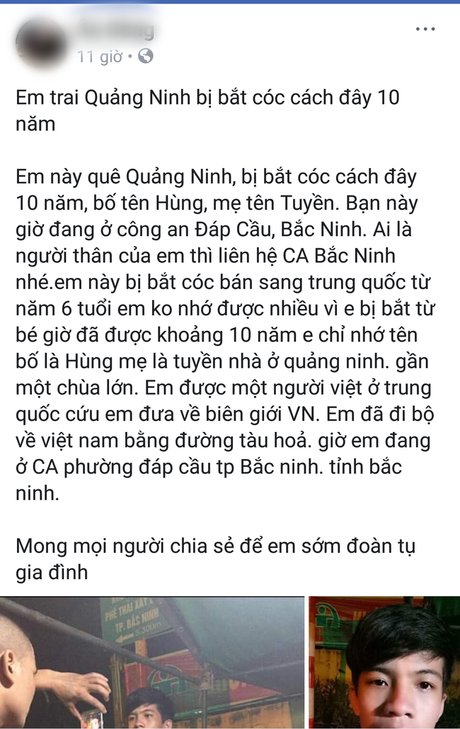 Xôn xao nam thanh niên bị bắt cóc sang Trung Quốc 10 năm vừa trốn về Việt Nam nhưng không nhớ thông tin gia đình - Ảnh 1.