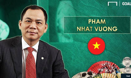 Tỷ phú Phạm Nhật Vượng lọt top ông bầu bóng đá giàu nhất Châu Á