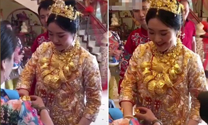 Cô dâu đeo cả yến vàng trong ngày cưới gây xôn xao mạng TQ