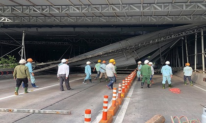 Sập giàn giáo thi công đầu hầm Thủ Thiêm, chưa rõ thương vong