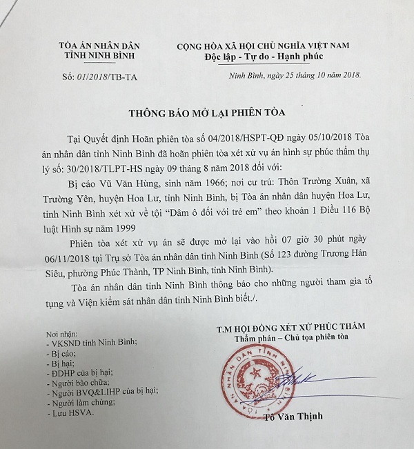 ninh binh: xet xu doi tuong nhiem hiv cuong hiep be 11 tuoi hinh anh 2