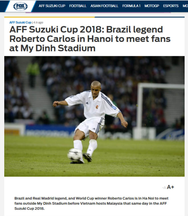 Bất ngờ Roberto Carlos đến Mỹ Đình cổ vũ Việt Nam đấu Malaysia - 1